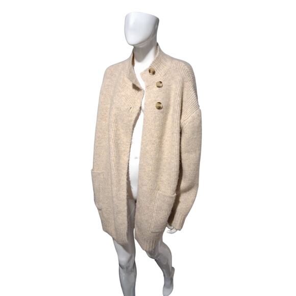 Zara Chunky Cozycore Women's sz M/L Ribbed Grungecore Oversized Button Cardigan - Picture 5 of 12
